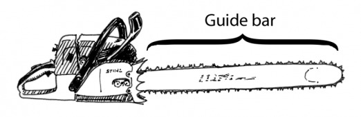 Illustration of a Chain Saw Guide Bar